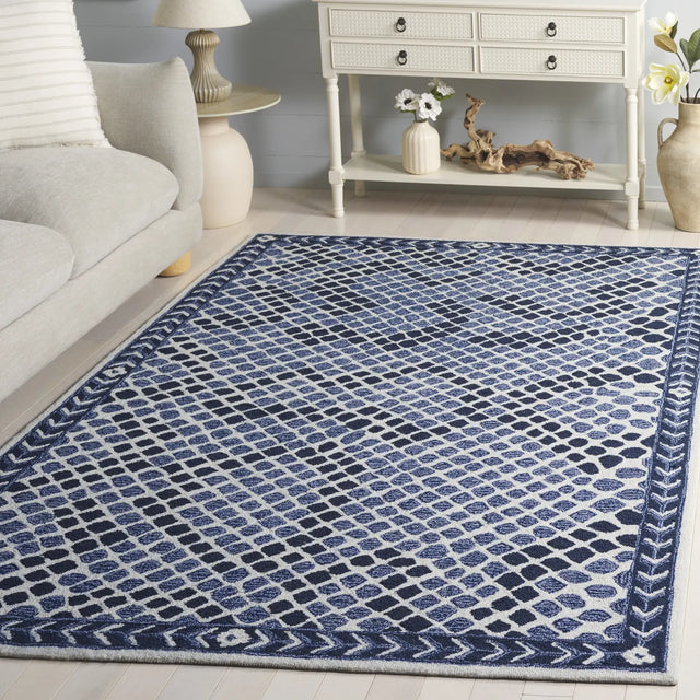Safavieh Metro 4'-0" x 6'-0" Rug in Navy / Ivory