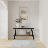 Nourison Astra Machine Washable ASW11 Machine Made Light Grey Rug