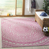 Safavieh Courtyard 4'-0" x 5'-7" Rug in Light Grey / Fuchsia
