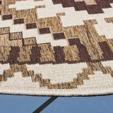 Safavieh Veranda 6'-7" x 6'-7" Rug in Creme / Brown