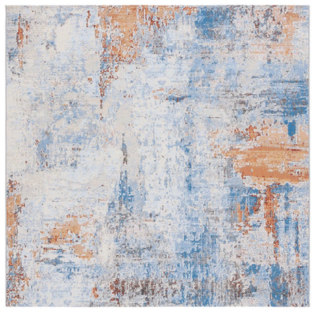 Safavieh Barbados 500 6'-6" x 6'-6" Rug in Ivory / Blue Rust