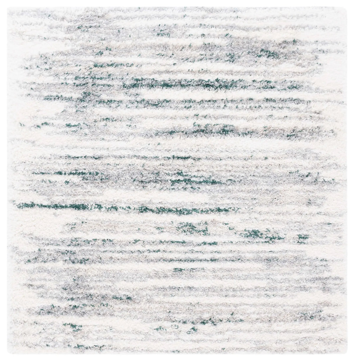 Safavieh Fontana Shag  800 6'-7" x 6'-7" Rug in Ivory / Green