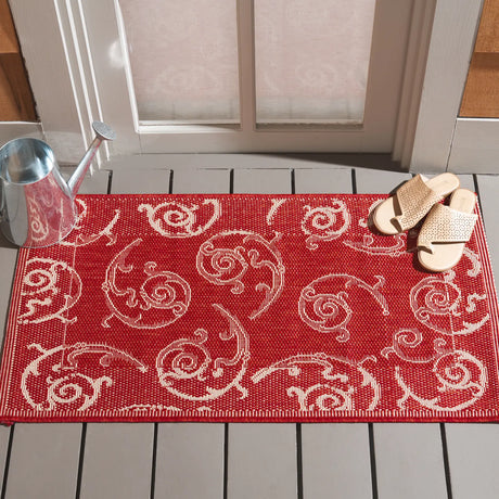 Safavieh Courtyard 2'-0" x 3'-7" Rug in Red / Natural