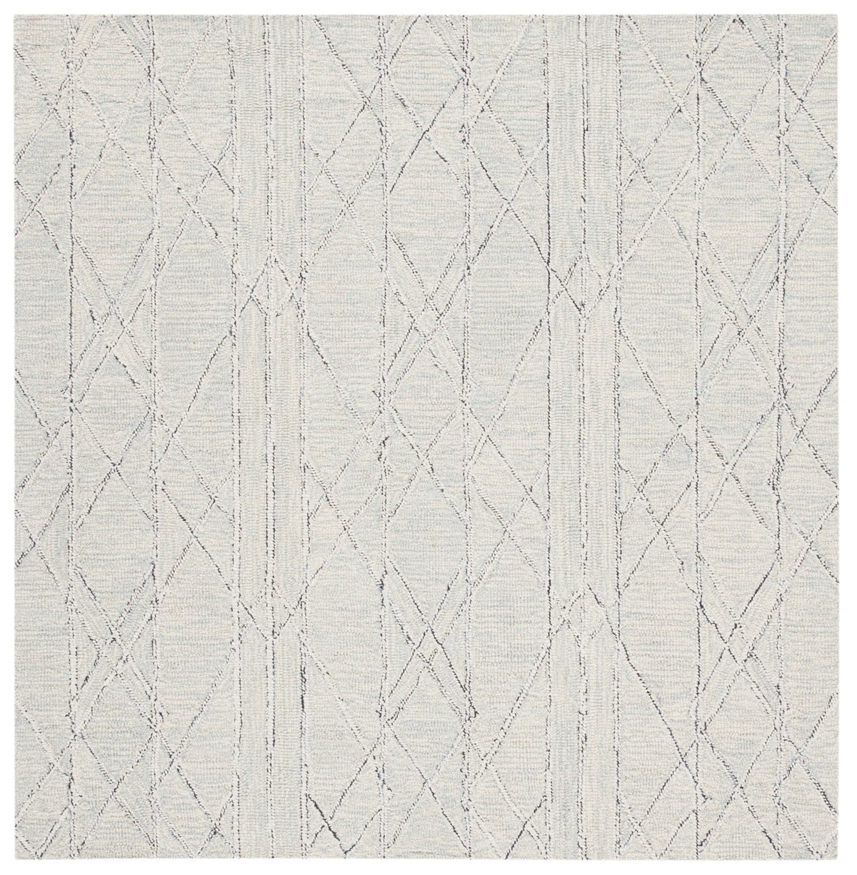 Safavieh Micro-Loop 5'-0" x 5'-0" Rug in Ivory / Light Blue