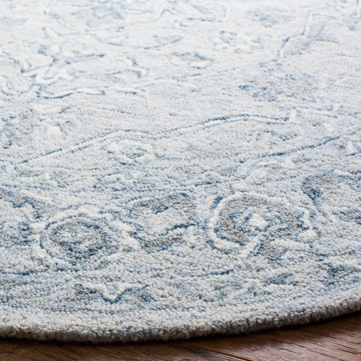Safavieh Micro-Loop 5'-0" x 5'-0" Rug in Light Blue / Ivory