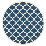 Safavieh Courtyard 5'-3" x 5'-3" Rug in Navy / Beige