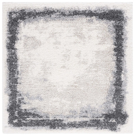 Safavieh Fontana Shag  800 6'-7" x 6'-7" Rug in Ivory / Grey