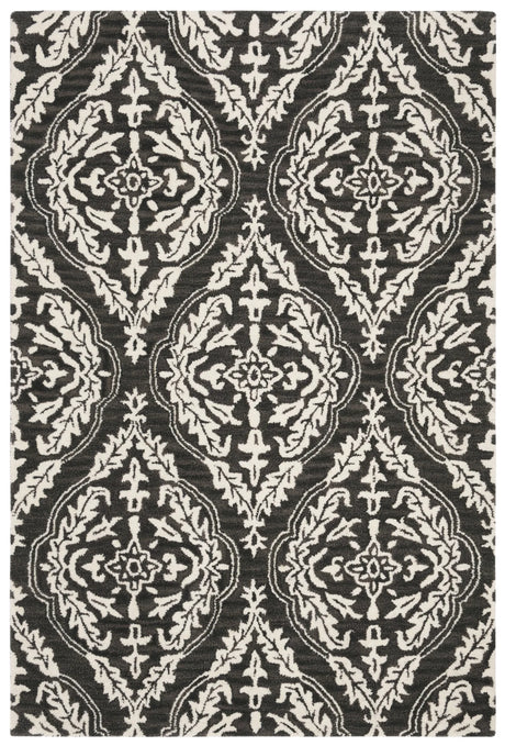 Safavieh Blossom 4'-0" x 6'-0" Rug in Charcoal / Ivory