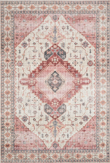 Loloi Skye Sky-02 Ivory/Berry Rugs - main flat