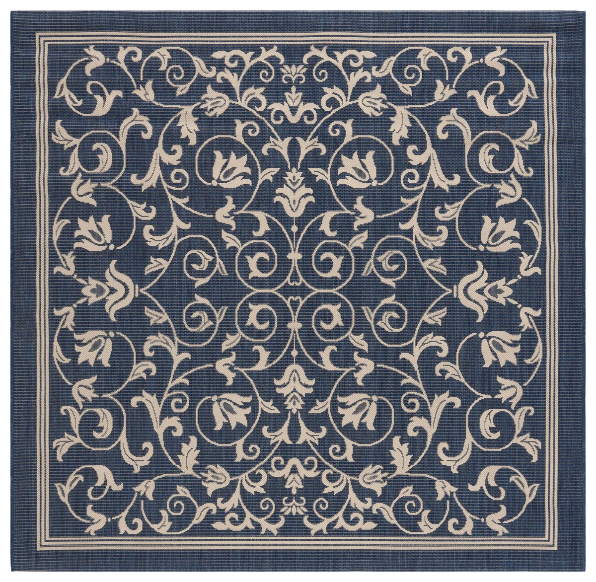 Safavieh Courtyard 6'-7" x 6'-7" Rug in Navy / Beige