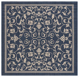 Safavieh Courtyard 6'-7" x 6'-7" Rug in Navy / Beige
