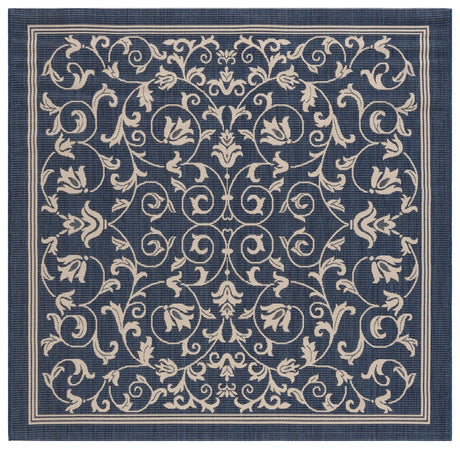 Safavieh Courtyard 6'-7" x 6'-7" Rug in Navy / Beige