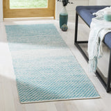Safavieh Montauk 2'-3" x 10'-0" Rug in Turquoise / Ivory