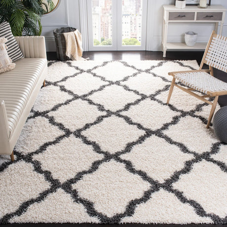 Safavieh Sgd-Dallas Shag 10'-0" x 14'-0" Rug in Ivory / Dark Grey