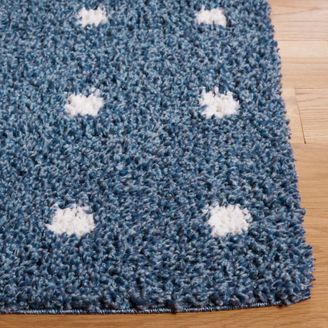 Safavieh Calico Shag 4'-0" x 6'-0" Rug in Blue / Ivory