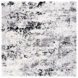 Safavieh Lindsay Shag 6'-7" x 6'-7" Rug in Grey / Black Ivory