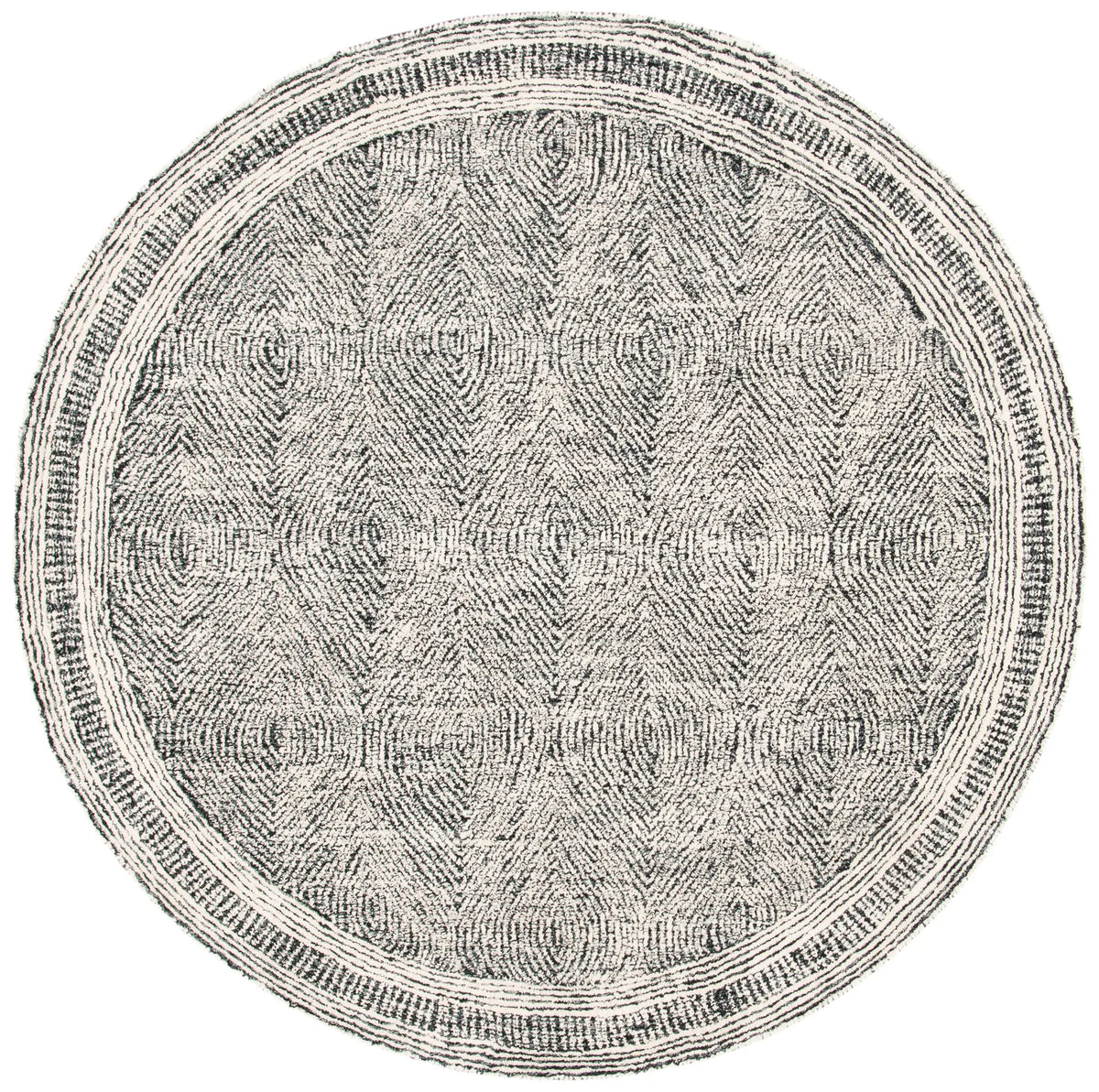 Safavieh Abstract 6'-0" x 6'-0" Rug in Ivory / Charcoal