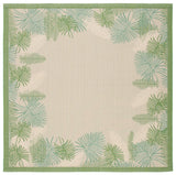 Safavieh Courtyard 6'-7" x 6'-7" Rug in Cream / Green