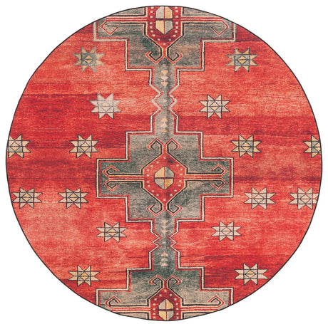 Safavieh Tucson 6'-0" x 6'-0" Rug in Rust / Green