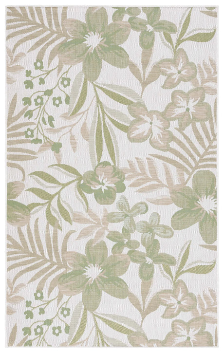 Safavieh Courtyard 4'-0" x 5'-7" Rug in Ivory / Green