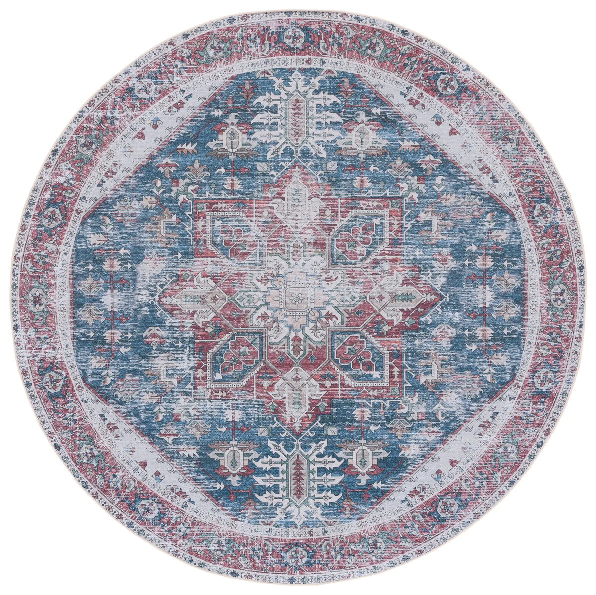 Safavieh Tucson 6'-0" x 6'-0" Rug in Navy / Red