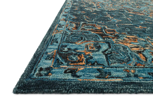 Loloi Victoria Vk-15 Teal/Multi Rug - rug corner
