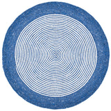 Safavieh Braided 3'-0" x 3'-0" Rug in Navy / Ivory