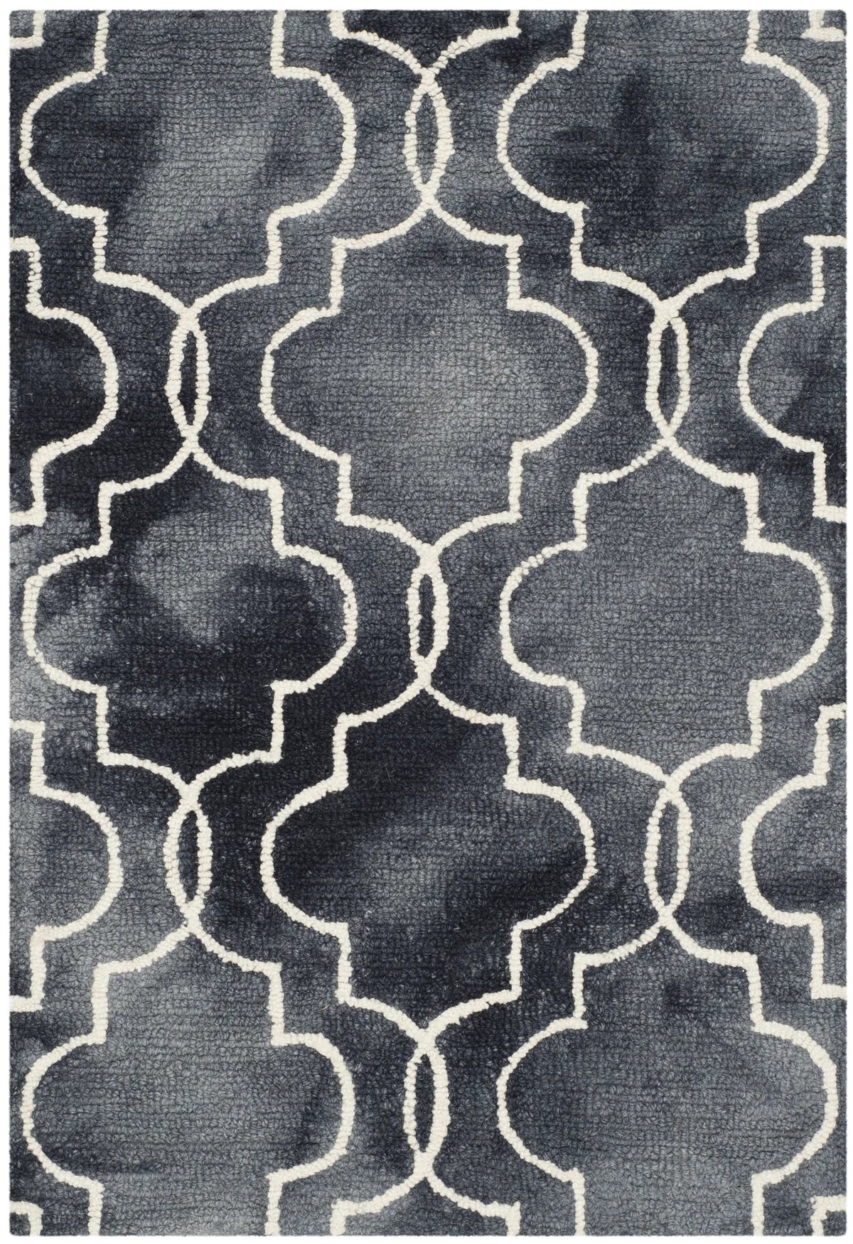 Safavieh Dip Dye 2'-0" x 3'-0" Rug in Graphite / Ivory
