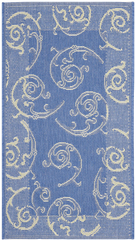 Safavieh Courtyard 2'-0" x 3'-7" Rug in Blue / Natural