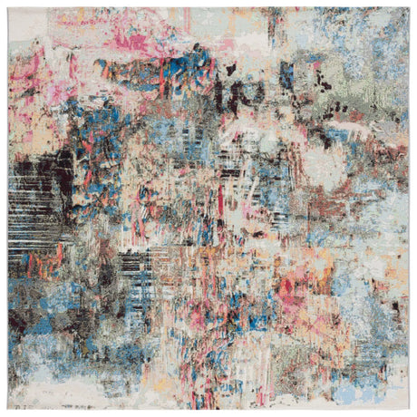 Safavieh Barbados 500 6'-6" x 6'-6" Rug in Green Ivory / Black Rust