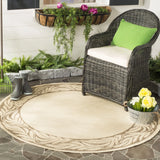 Safavieh Courtyard 5'-3" x 5'-3" Rug in Natural / Brown