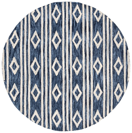 Safavieh Micro-Loop 5'-0" x 5'-0" Rug in Navy / Ivory