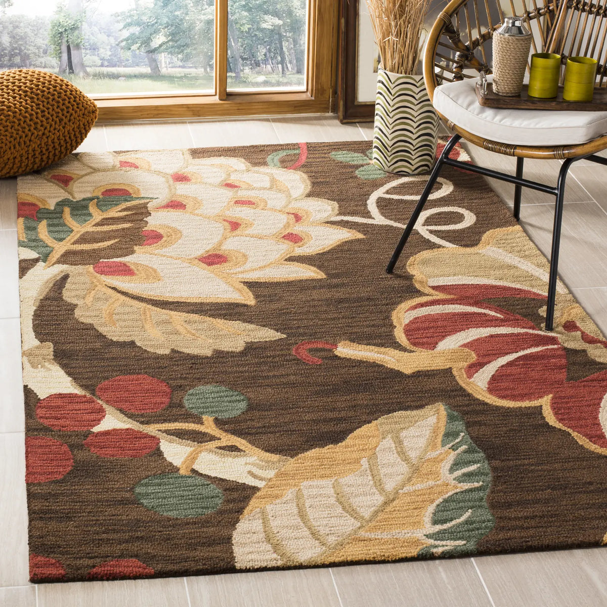 Safavieh Jardin 4'-0" x 6'-0" Rug in Brown / Multi