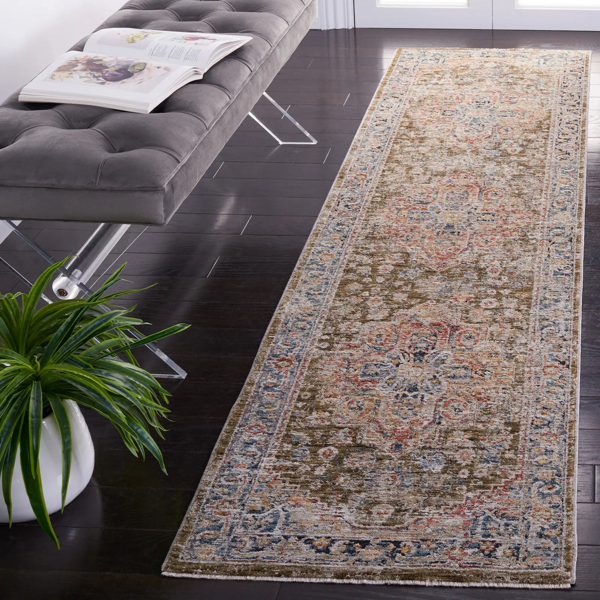 Safavieh Silverado 2'-0" x 8'-0" Rug in Sage / Blue