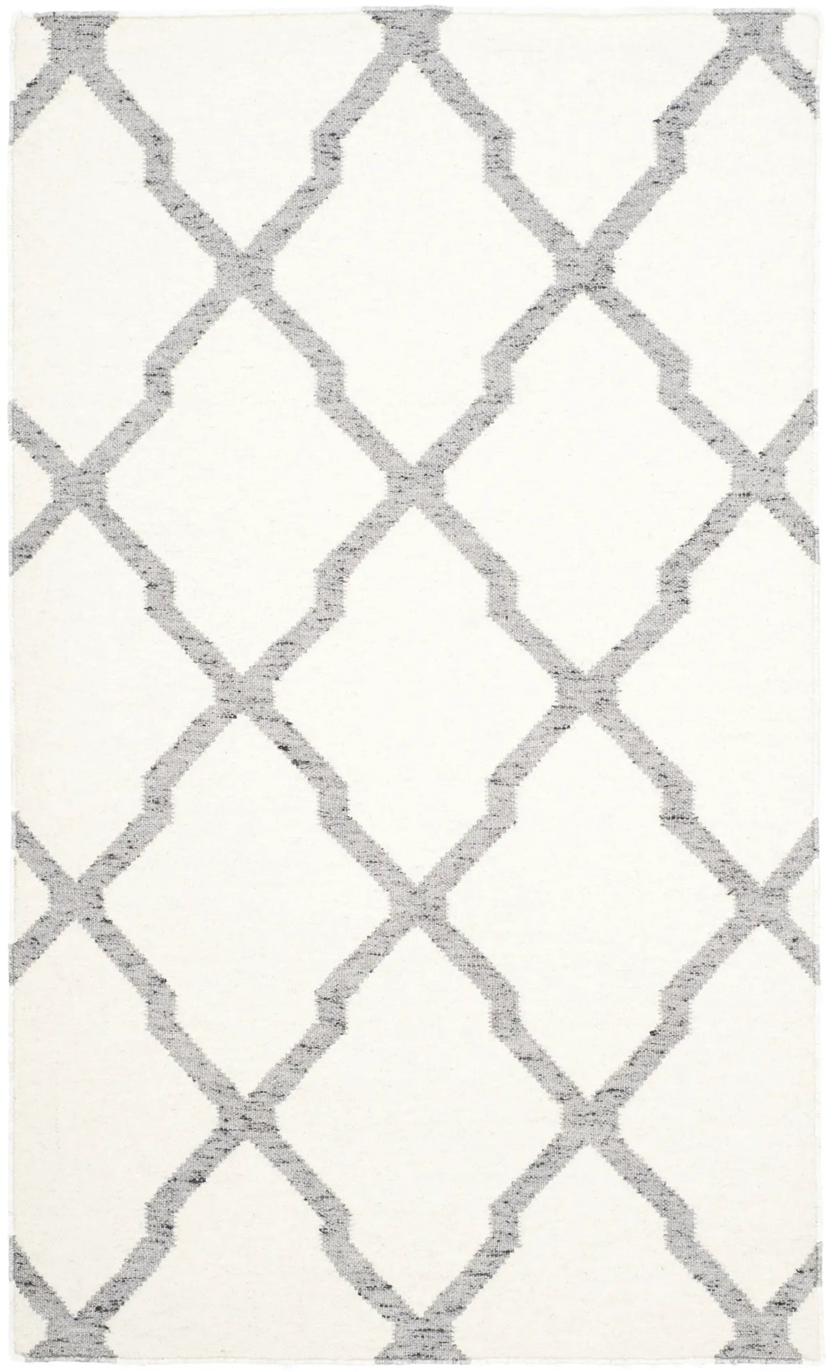 Safavieh Dhurries 3'-0" x 5'-0" Rug in Ivory / Grey