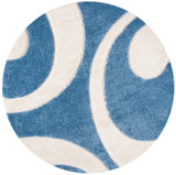 Safavieh Florida Shag 6'-7" x 6'-7" Rug in Blue / Ivory