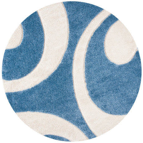 Safavieh Florida Shag 6'-7" x 6'-7" Rug in Blue / Ivory