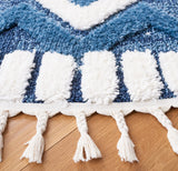 Safavieh Moroccan Tassel Shag 6'-7" x 6'-7" Rug in Blue / Ivory