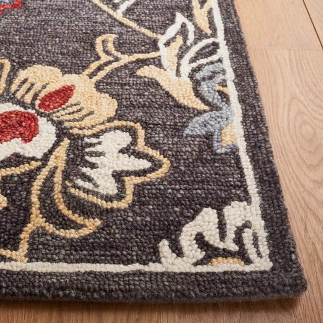 Safavieh Blossom 4'-0" x 6'-0" Rug in Dark Grey / Yellow