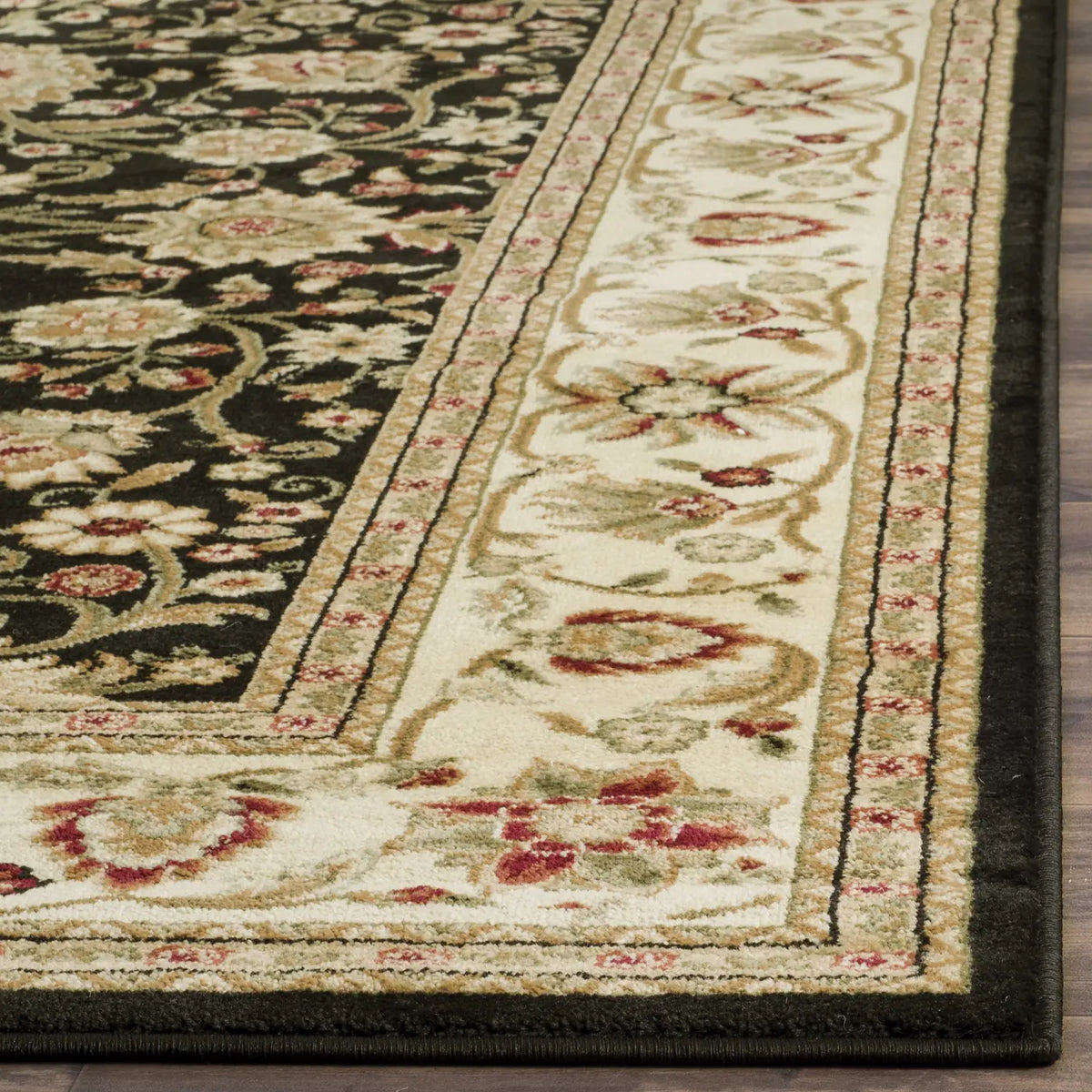Safavieh Lyndhurst 4'-0" x 6'-0" Rug in Black / Ivory