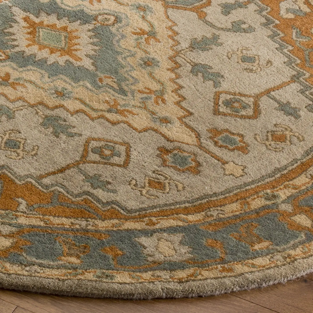 Safavieh Heritage 6'-0" x 6'-0" Rug in Light Blue / Rust