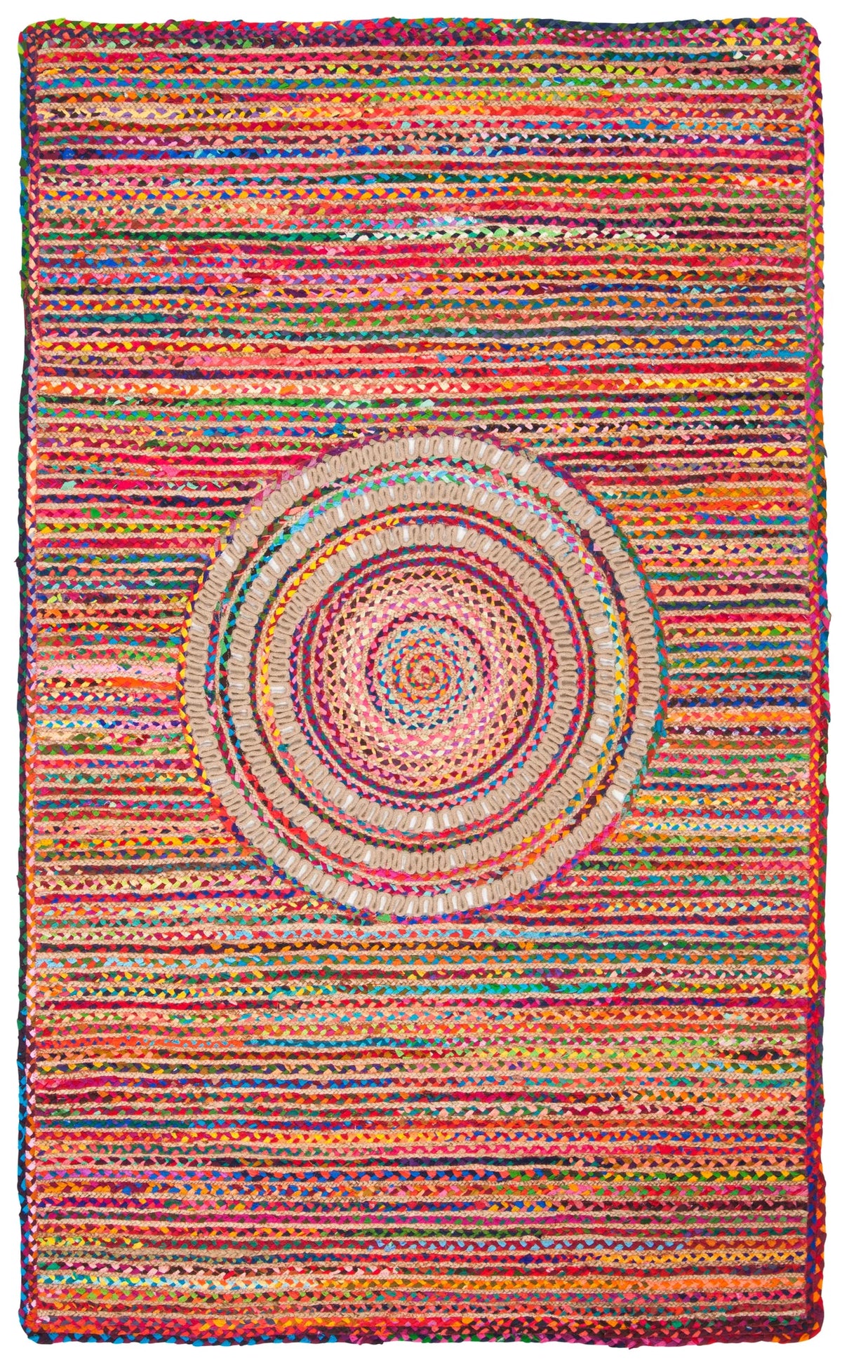 Safavieh Braided 5'-0" x 8'-0" Rug in Pink / Red