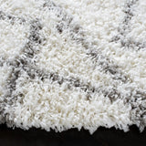 Safavieh Pro Lux Shag 400 6'-7" x 6'-7" Rug in Ivory / Grey