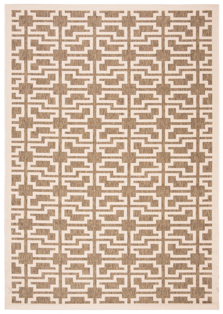 Safavieh Courtyard 4'-0" x 5'-7" Rug in Mocha / Beige