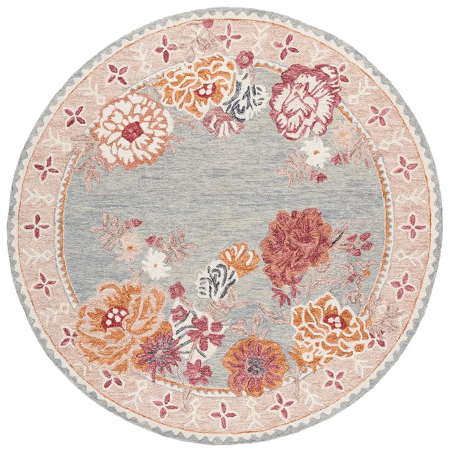 Safavieh Jardin 6'-0" x 6'-0" Rug in Grey / Rust
