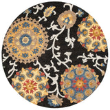 Safavieh Blossom 6'-0" x 6'-0" Rug in Charcoal / Multi