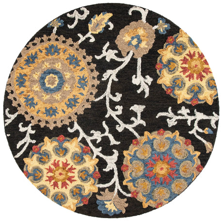 Safavieh Blossom 6'-0" x 6'-0" Rug in Charcoal / Multi