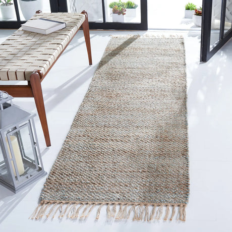 Safavieh Natural Fiber 2'-3" x 8'-0" Rug in Natural / Teal