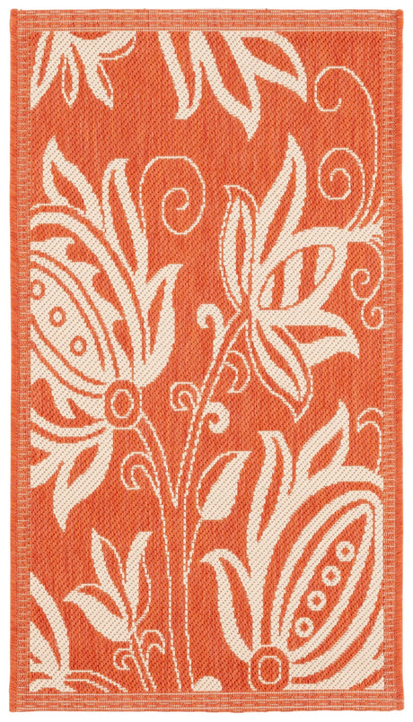 Safavieh Courtyard 2'-0" x 3'-7" Rug in Terracotta / Natural