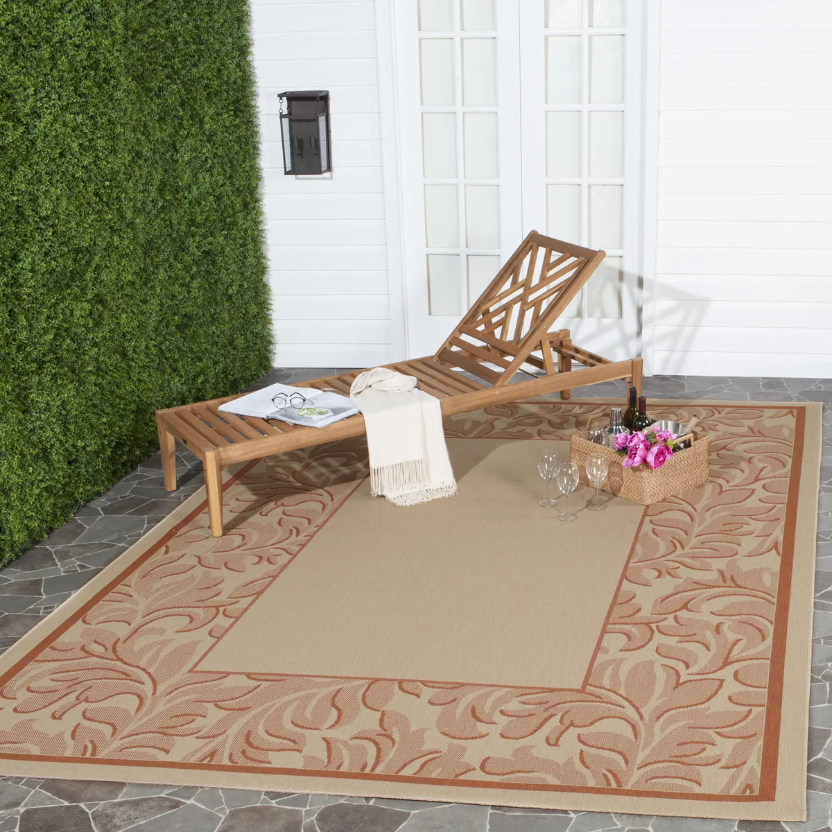 Safavieh Courtyard 8'-0" x 11'-0" Rug in Natural / Terra